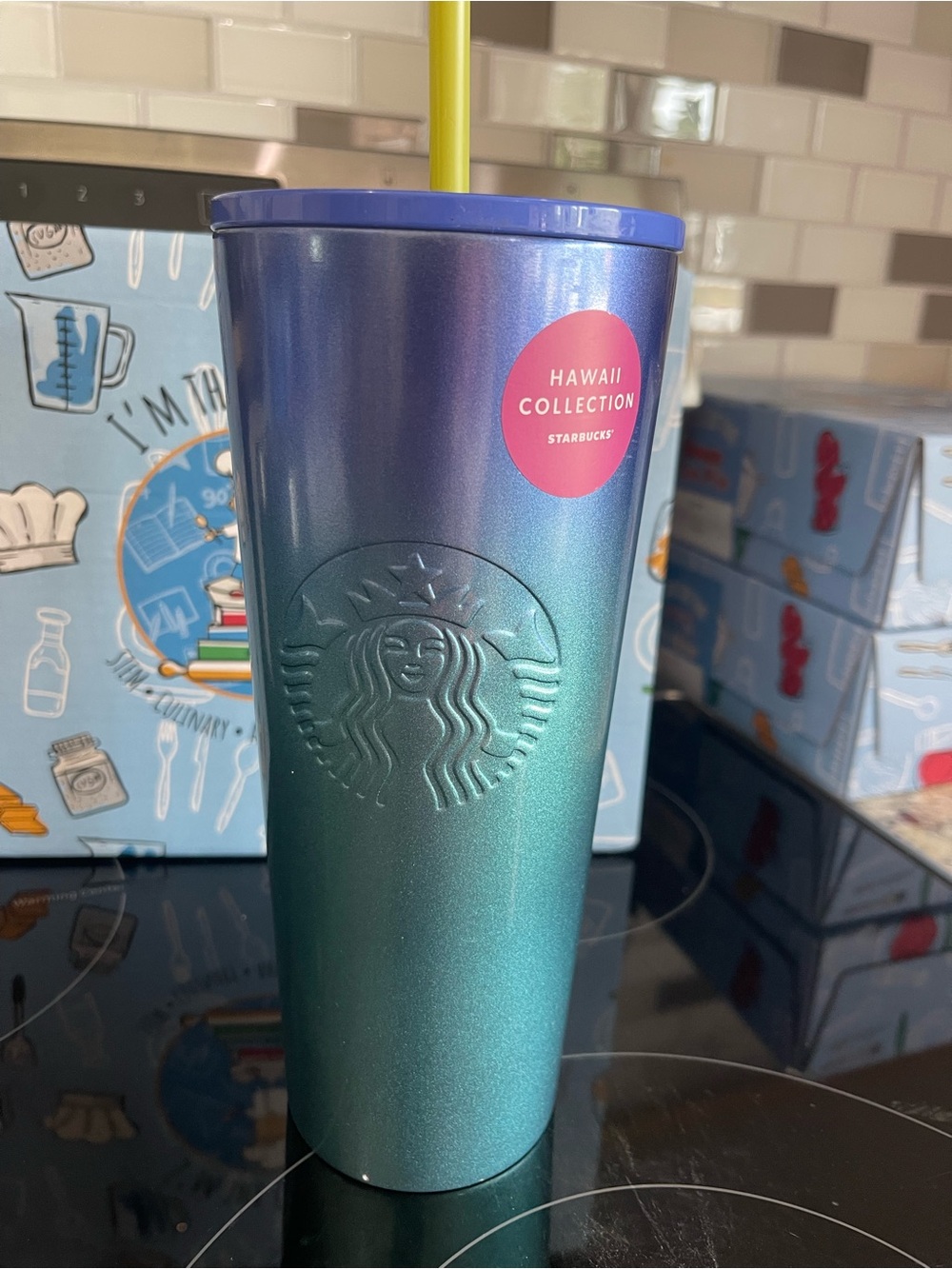 Authentic Starbucks Hawaii Exclusive 2020 Blue Ombre Tropical Tumbler 24oz